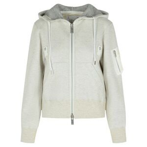 Sacai Grey Cotton Blend Sweatshirt Women